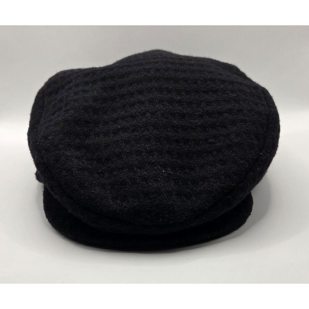Dorfman Pacific Co Wool-Blend Flat Cap Newsboy Cabbie Black Large Made in USA